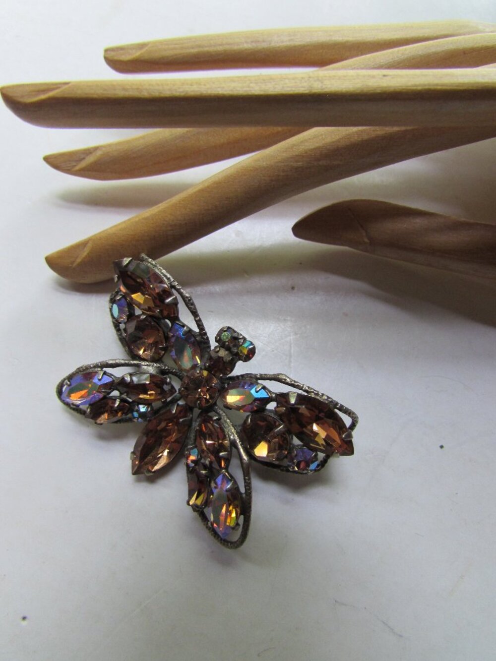 Vintage Regency Butterfly Brooch Gold Brown